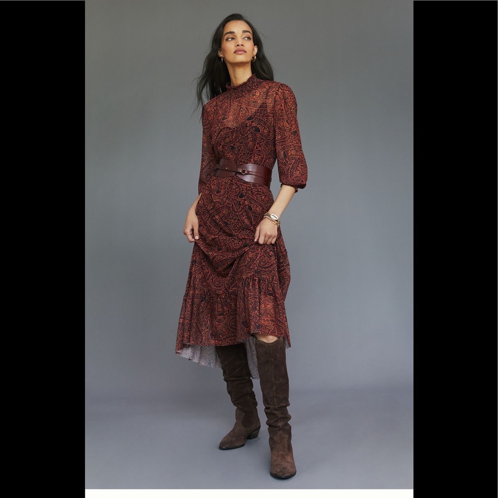ANTHROPOLOGIE NWT FARM RIO PRINTED MIDI DRESS 🔥